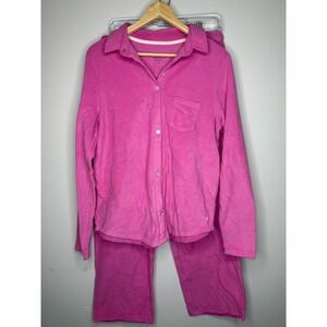 Cuddl‎ Duds Resular Fleeceuear with Stretch Notch Collar PJ Set Pink Medium